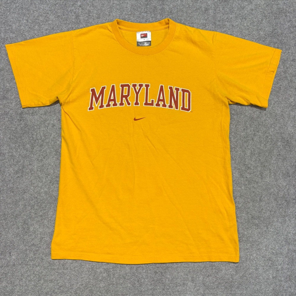 Nike Team Maryland Terrapins T-Shirt Mens Small Yellow Short Sleeve Crew Neck